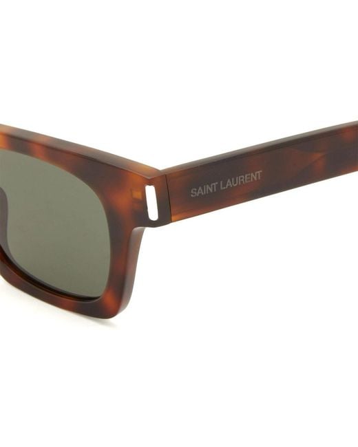 Saint Laurent Metallic Eyewear Rectangular Frame Sunglasses for men