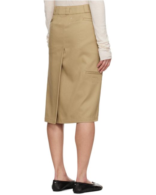 Maison Margiela Natural Skater Chino Midi Skirt