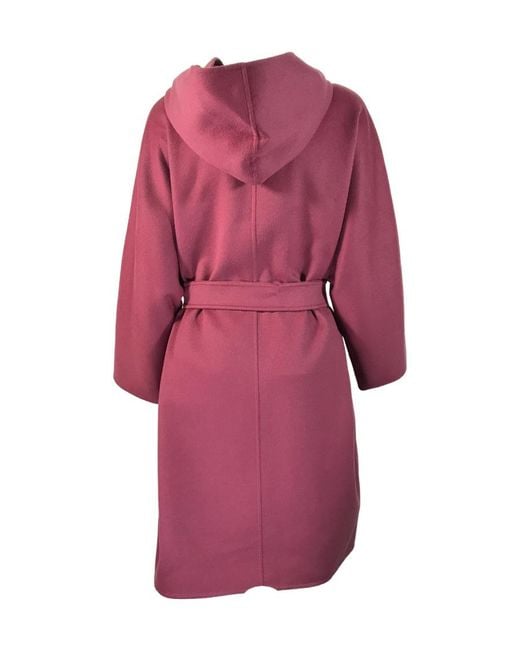 Max Mara Pink Hooded Overcoat