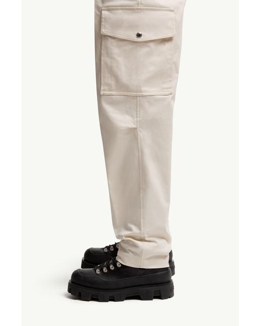 Moncler Natural Gabardine Cargo Trousers for men