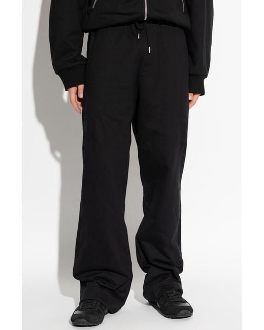 Dries Van Noten Black Schwarz Sweatpants Mit Geradem Bein for men