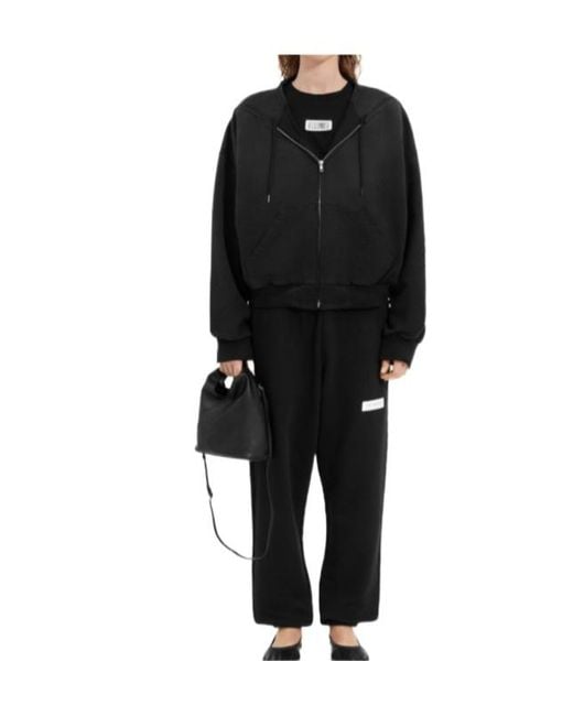 MM6 by Maison Margiela Black Drawstring Hoodie