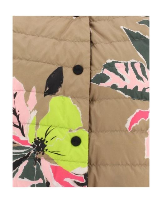 Herno Pink Flower Printed Padded Bomber Jacket