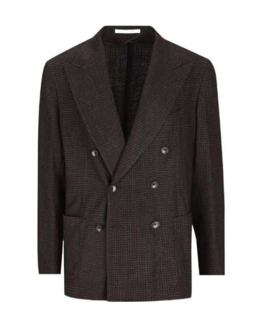 Tagliatore Black Long-Sleeve Blazer for men