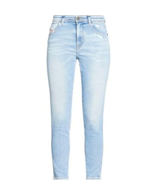 DIESEL Blue Light-Colored Ripped Jeans