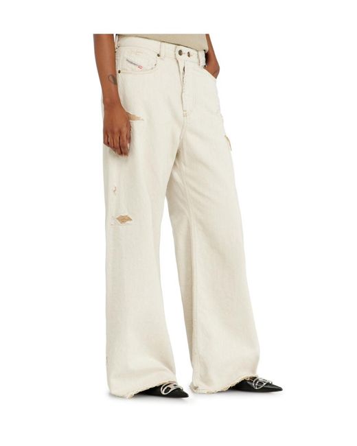DIESEL White 1996 D-Sire Wide-Leg Jeans