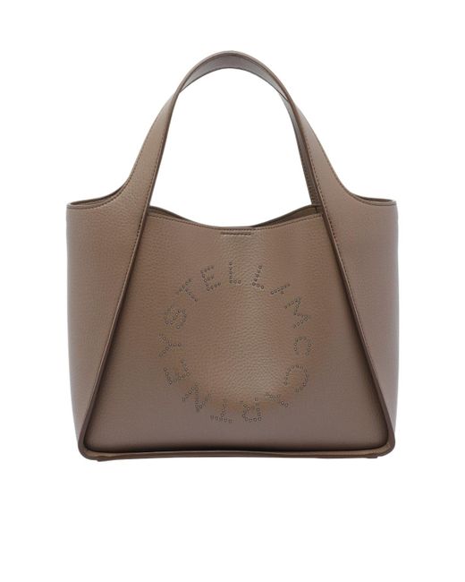 Stella McCartney Brown Double Handle Shoulder Bag