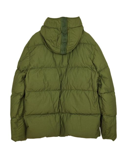 Stone Island Green Compass-Patch Puffer Jacket for men