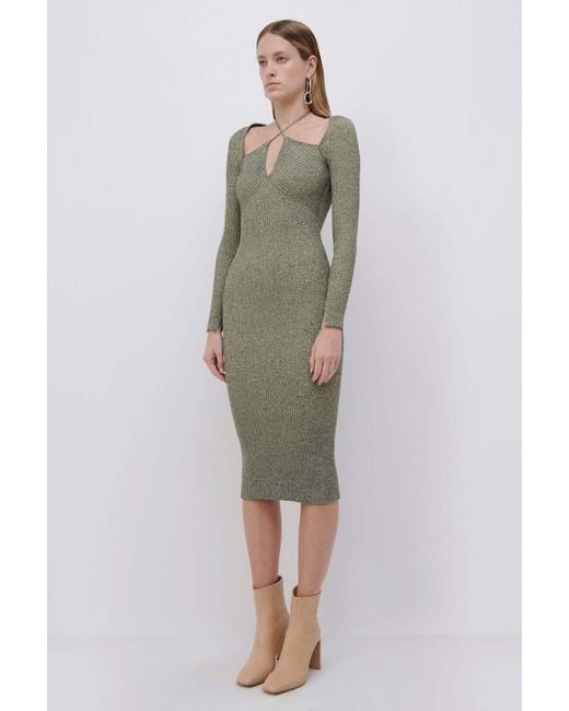 Jonathan Simkhai Green A Neckline Dress