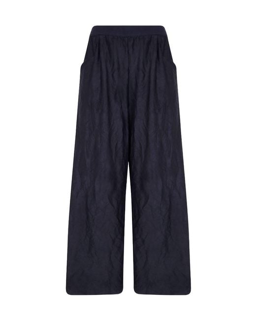 Maria Calderara Blue Elastic-Waist Casual Trousers
