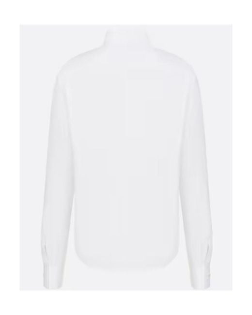 Dior White Bee Embroidery Shirt