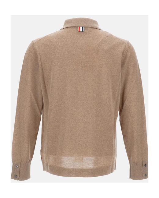 Thom Browne Brown Stripe Trim Cardigan for men