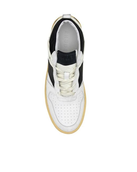 Rhude White Low-Cut Lace-Up Sneakers for men