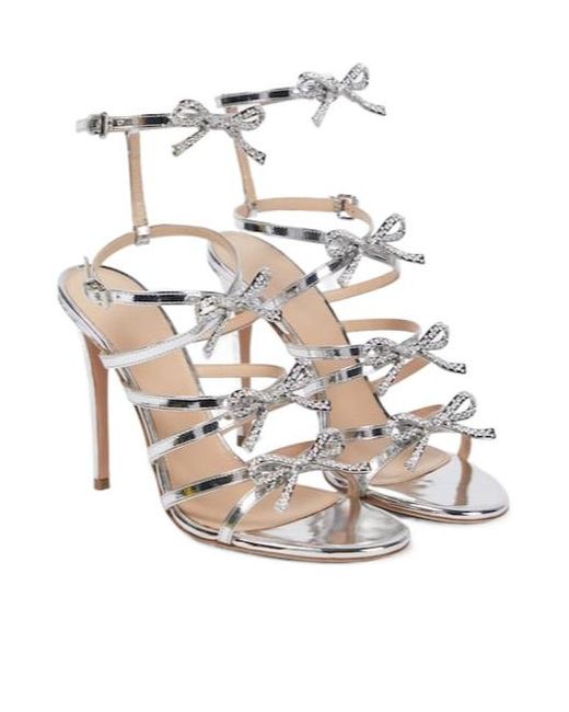 Giambattista Valli White Love Bow Embellished Sandals
