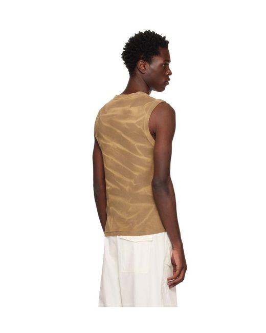 Dion Lee Brown Sunfade Crinkle-Print Tank Top for men