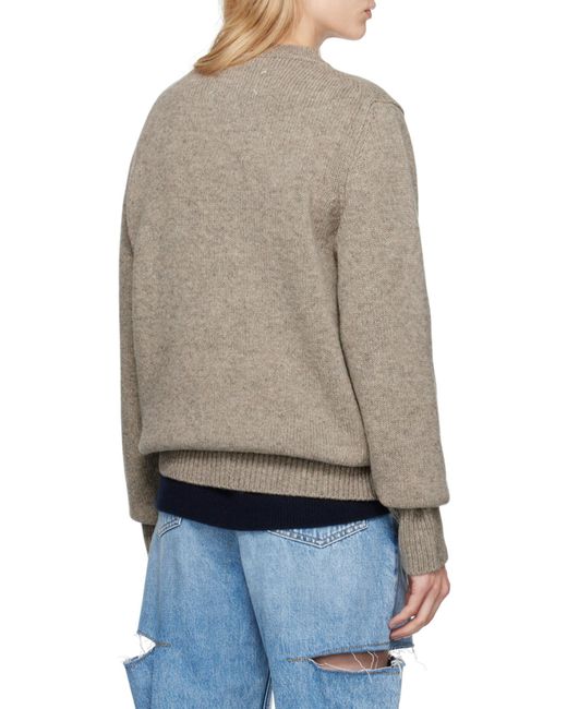 Maison Margiela White Long Sleeved Crewneck Knitted Jumper for men