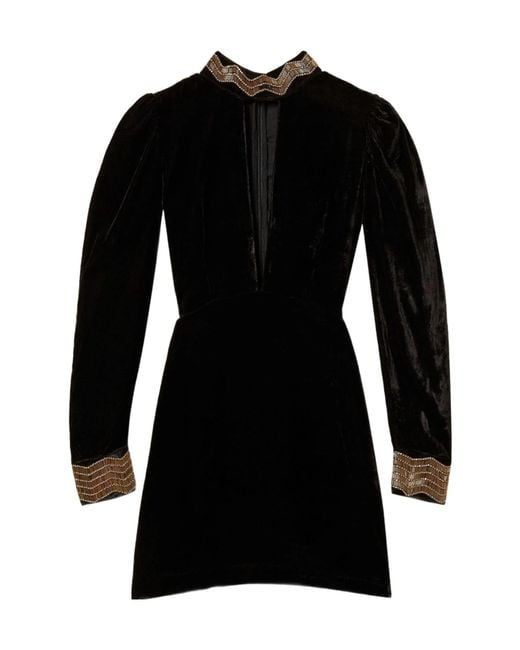 Twinset Black Embroidered Mini Dress