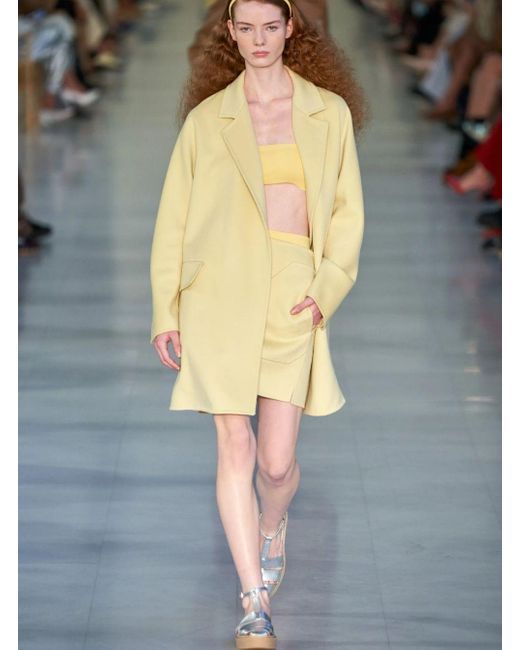 Max Mara Yellow Wool-Blended Coat