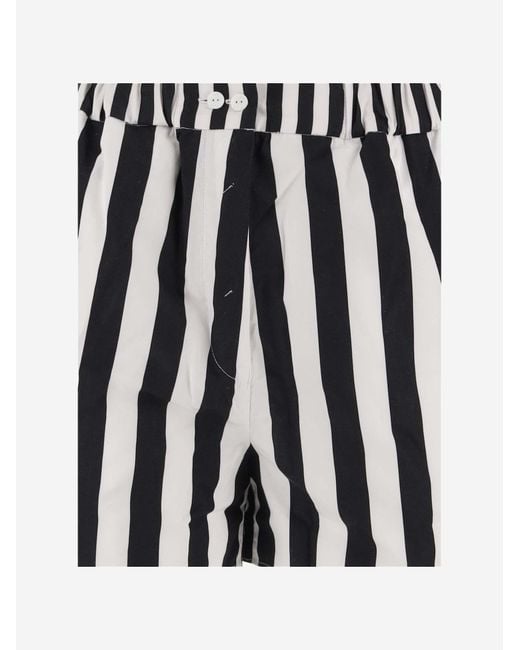 Patou Black Riviera Striped Bermuda Shorts