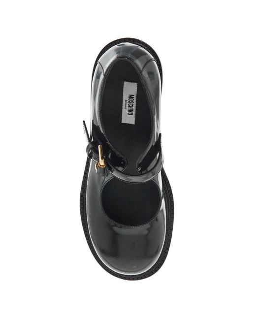 Moschino Black Buckled Mary Jane Shoes