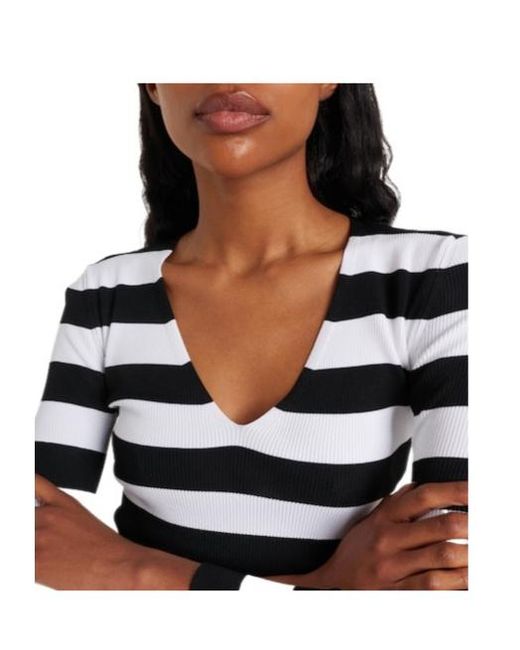 Max Mara Black Classic Striped Knitted Sweater
