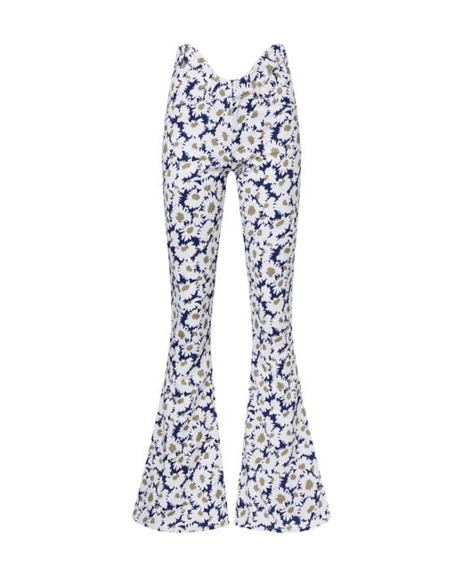 Jean Paul Gaultier Blue Floral Flared Jeans