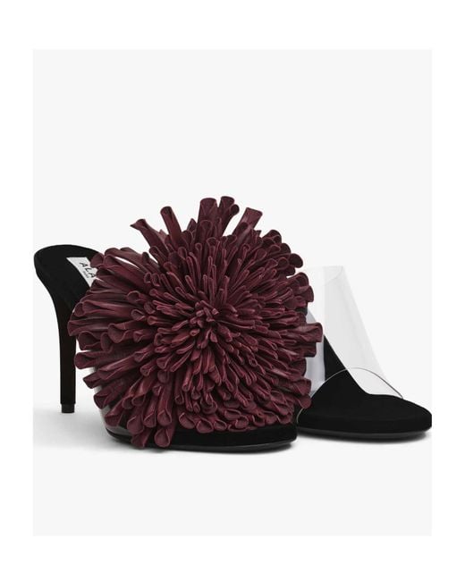 Alaïa Brown 90Mm Leather-Flower Heeled Sandals