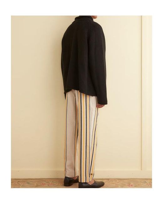 Bode Natural Striped Casual Pants for men