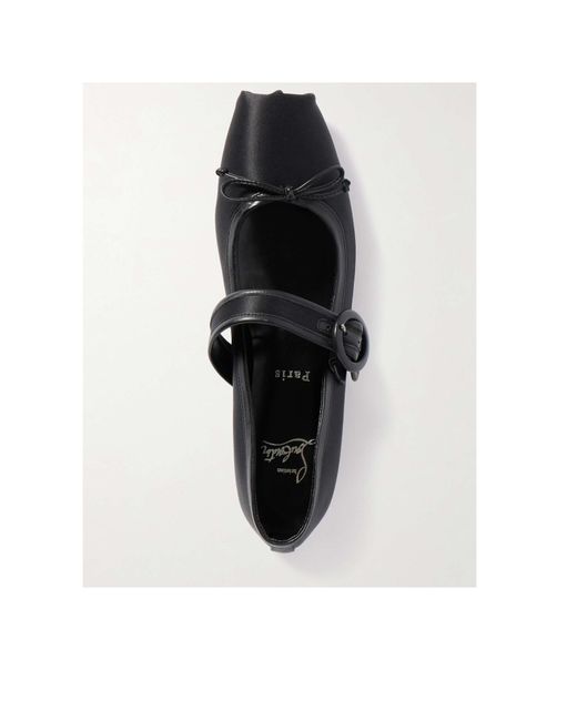 Christian Louboutin Black Square Toe Ballet Flats