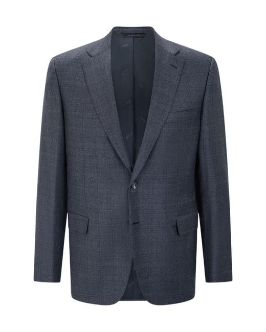 Brioni Blue Long-Sleeve Blazer for men