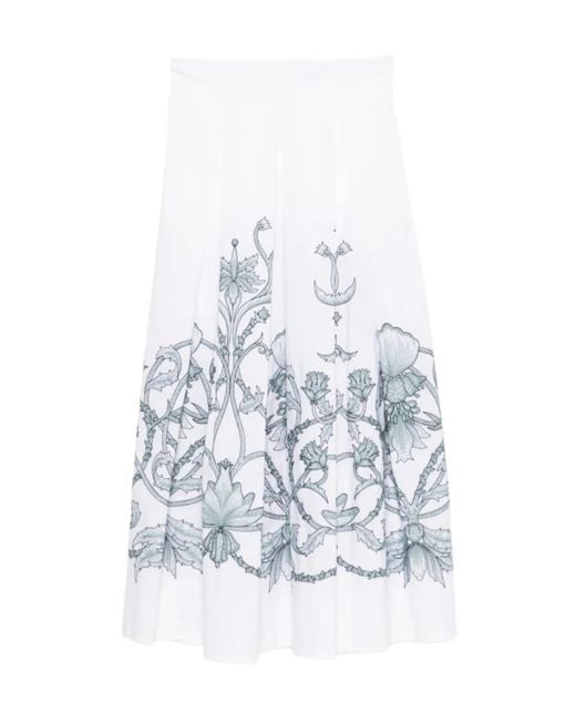 Eleventy White Patterned Skirt