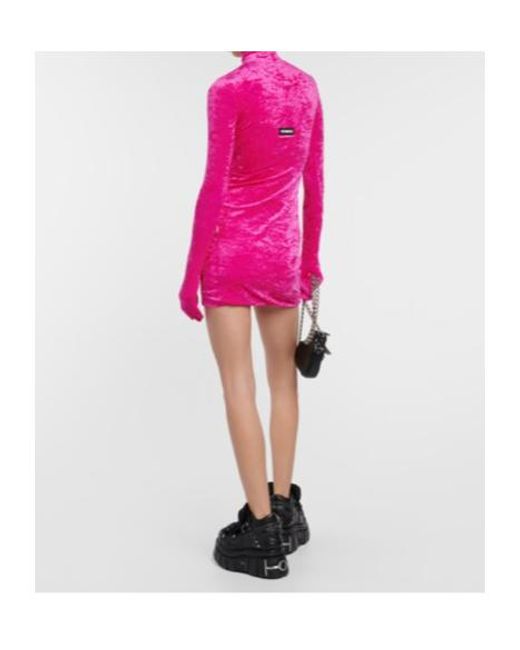 Vetements Pink Velvet Minidress