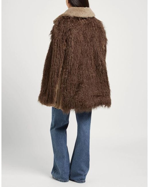 DIESEL Brown Two-Tone Teddy Fleece Coat