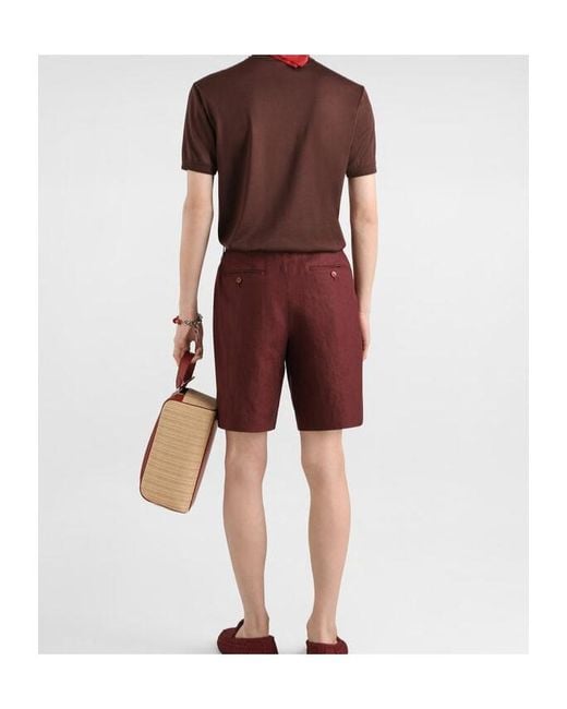 Dolce & Gabbana Brown Logo Patch Silk T-Shirt for men
