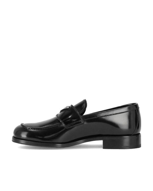 Prada Black Bright Logo Loafers for men