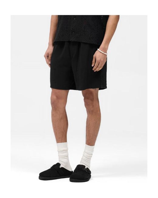 Represent Black Knitted Panel Short for men