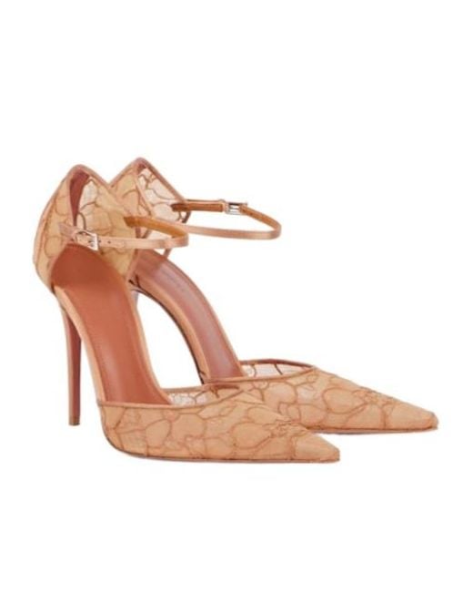 AMINA MUADDI Pink Lace High Heels