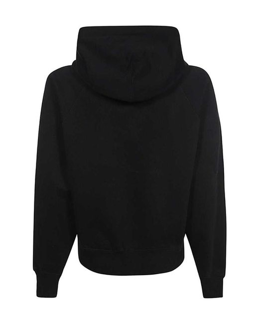 AMI Black Ami De Coeur Logo Embroidered Zip-Up Hoodie for men