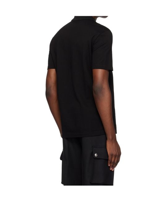 Versace Black Logo-Embroidered Polo Shirt for men