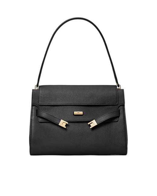 Tory Burch Black Lee Radziwill Large Shoulder Bag
