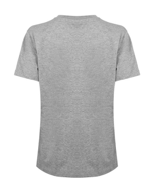 Ganni Gray Logo Crew Neck T-Shirt