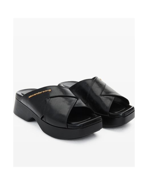 Alexander Wang Black Float 70Mm Platform Leather Sandals