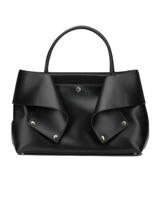 Totême Black Mercer Leather Tote Bag