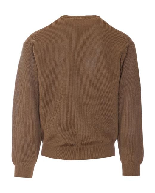 Auralee Brown Long-Sleeve Knit Top for men