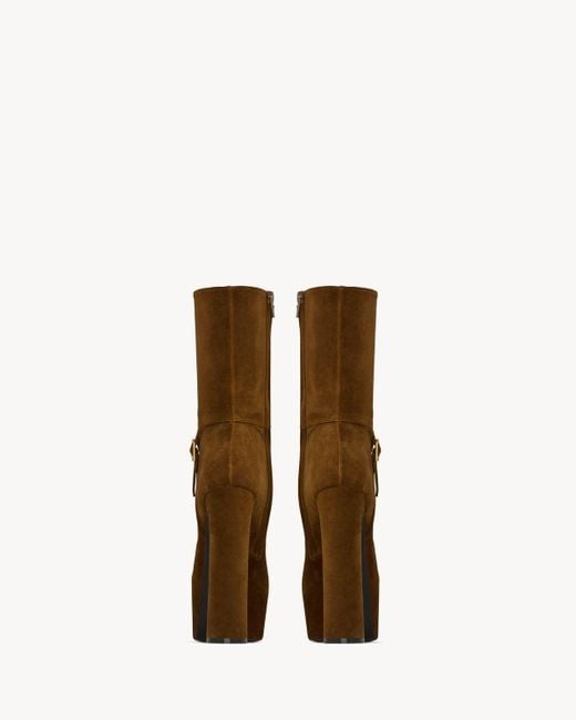 Saint Laurent Brown Niko Platform Boots