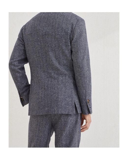 Brunello Cucinelli Blue Single-Breasted Blazer for men