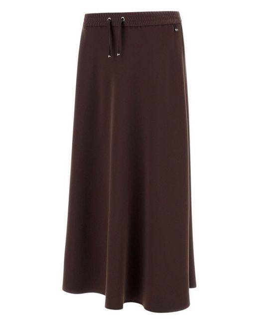 Herno Brown Drawstring Flared Skirt