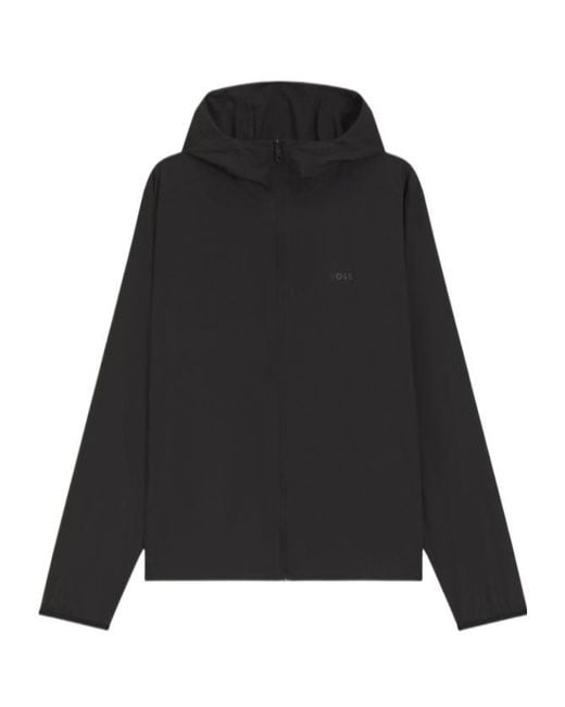 Boss Black Hooded Zip-Up Jacket for men