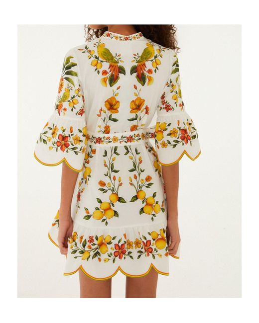 Farm Rio Metallic Floral-Print Mini Dress