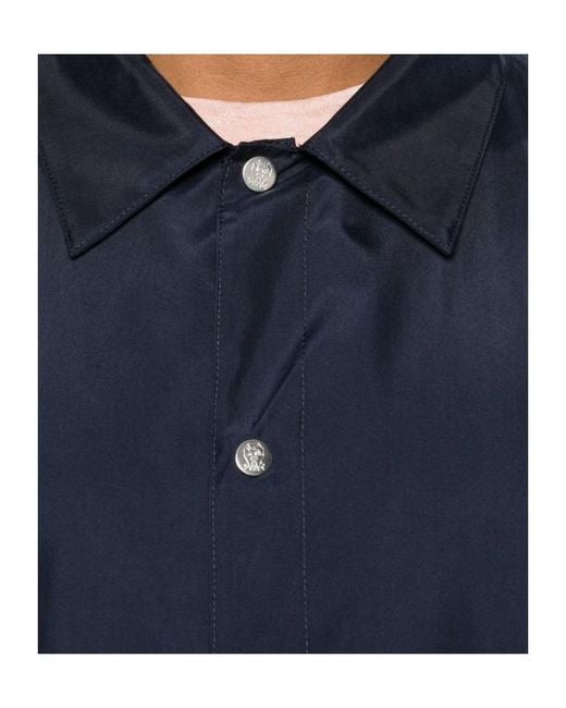 Brunello Cucinelli Blue Water-Resistant Blouson Jacket for men